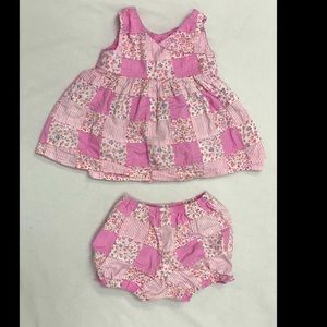The children’s place baby dress with bloomers, 0-3 m, floral print patchwork